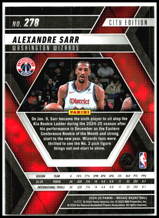 2024-25 Panini Mosaic #278 Alexandre Sarr Washington Wizards