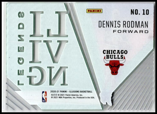 2020-21 Panini Illusions Living Legends Emerald #10 Dennis Rodman Chicago Bulls
