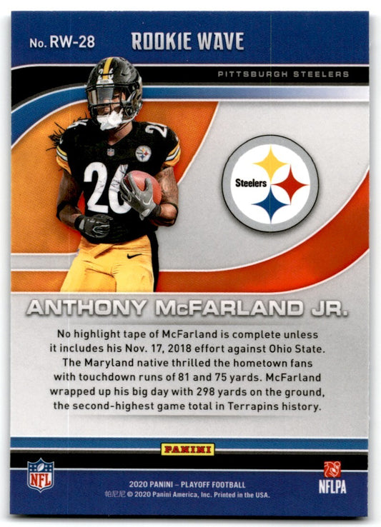2020 Panini Playoff Rookie Wave Anthony McFarland Jr. Pittsburgh Steelers #RW-28