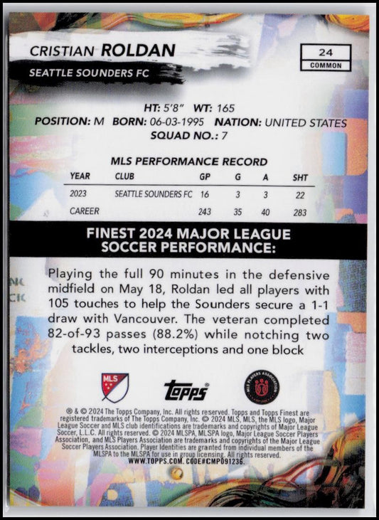 2024 Finest MLS #24 Cristian Roldan