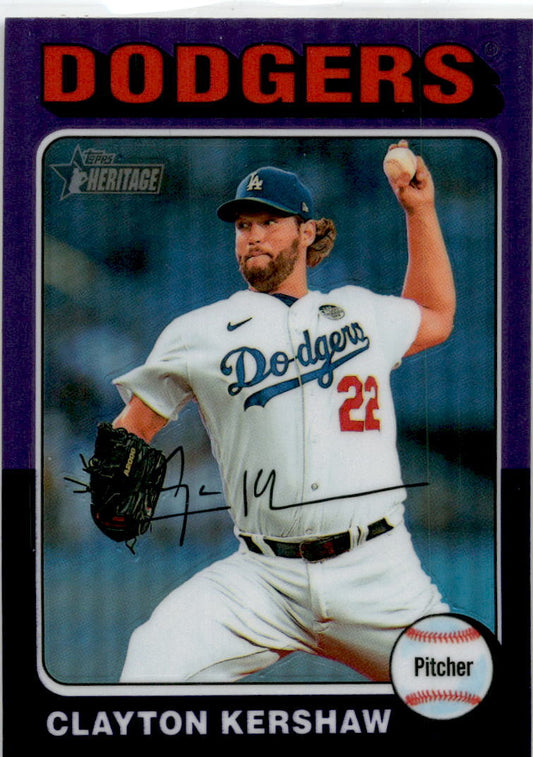 2024 Topps Heritage #Chrome Purple Refractor 386 Clayton Kershaw
