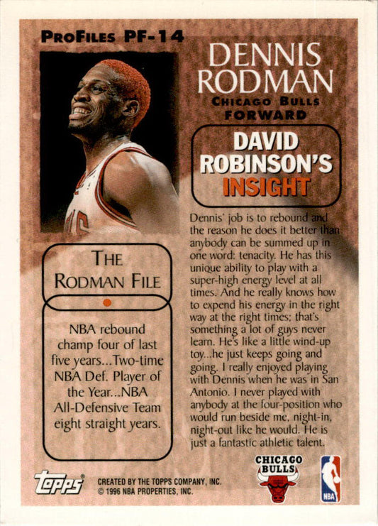 1996-97 Topps #PF-14 Dennis Rodman Chicago Bulls