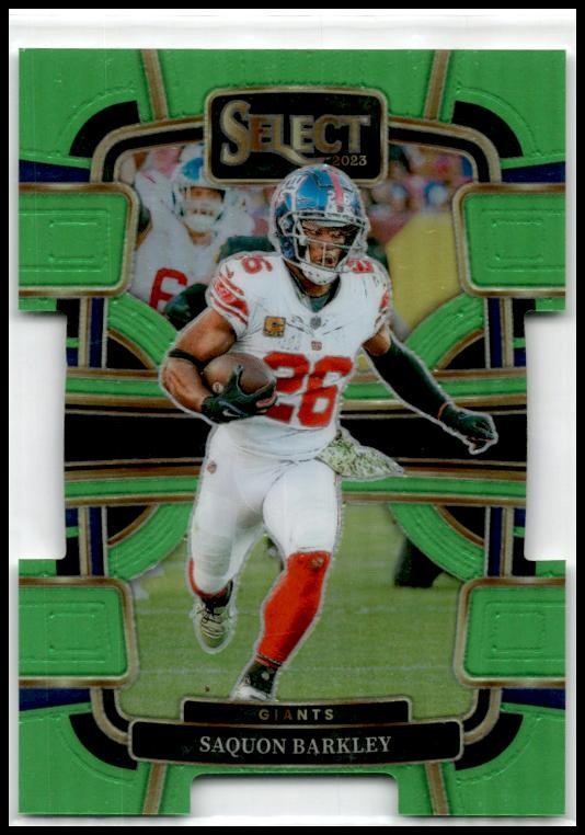 2023 Panini Select Neon Green Prizms Die Cuts #75 Saquon Barkley Giants