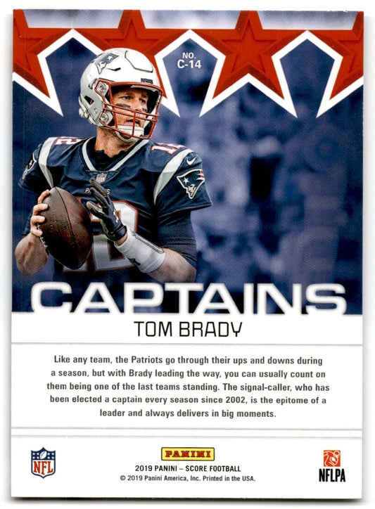 2019 Score Captains Tom Brady New England Patriots #C-14