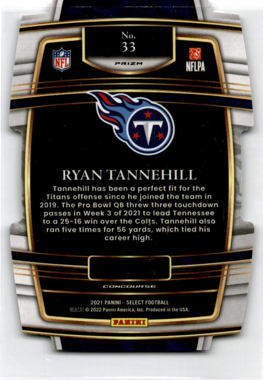 2021 Panini Select Silver Prizm Die Cut #33 Ryan Tannehill Tennessee Titans
