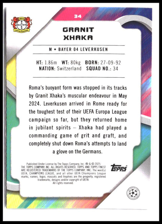 Granit Xhaka #34 2024-25 Finest UEFA Club Competitions