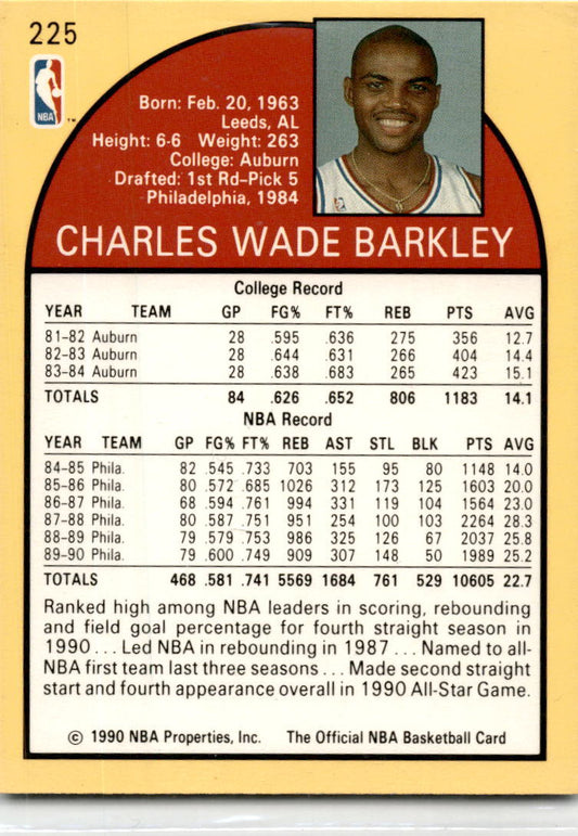 1990-91 Hoops #225 Charles Barkley Philadelphia 76ers