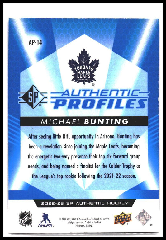 Michael Bunting #AP-14 2022-23 SP