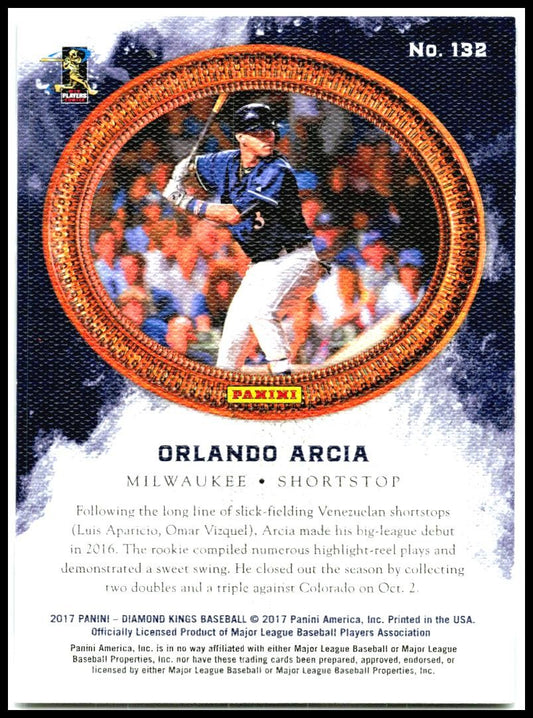 2017 Panini Diamond Kings #132 Orlando Arcia Rookie Milwaukee Brewers
