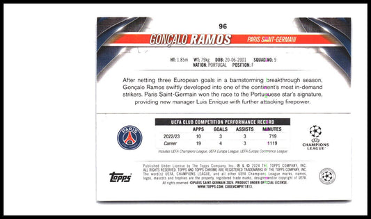 Gonçalo Ramos #96 2023-24 Topps UEFA Club Competitions