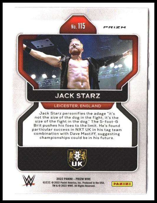Jack Starz #115 2022 Panini Prizm WWE Red, White and Blue Rookie RC