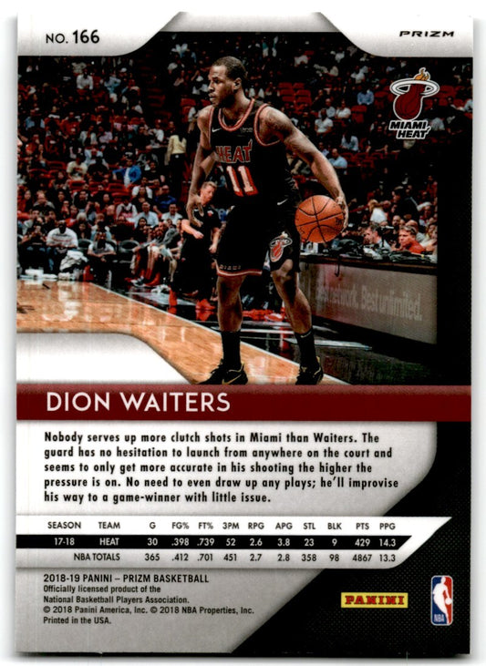 2018-19 Panini Prizm Silver Prizm Dion Waiters Miami Heat #166