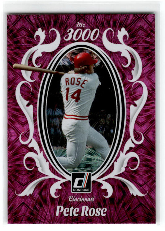 2023 Donruss Mr. 3000 Pink ##M3K-17 Pete Rose Cincinnati Reds.