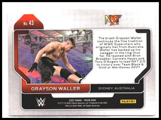 Grayson Waller #43 2022 Panini Prizm WWE Rookie RC