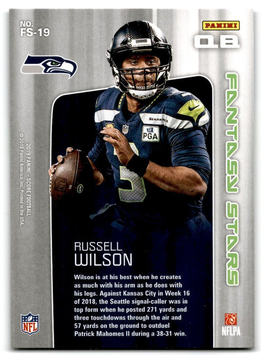 2019 Score Fantasy Stars Russell Wilson Seattle Seahawks #FS-19