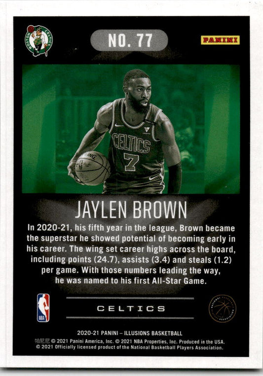 2020-21 Panini Illusions Black #77 Jaylen Brown #/49 Boston Celtics