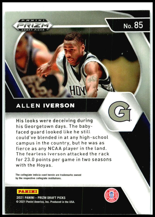 2021 Panini Prizm Draft Picks #85 Allen Iverson Georgetown Hoyas