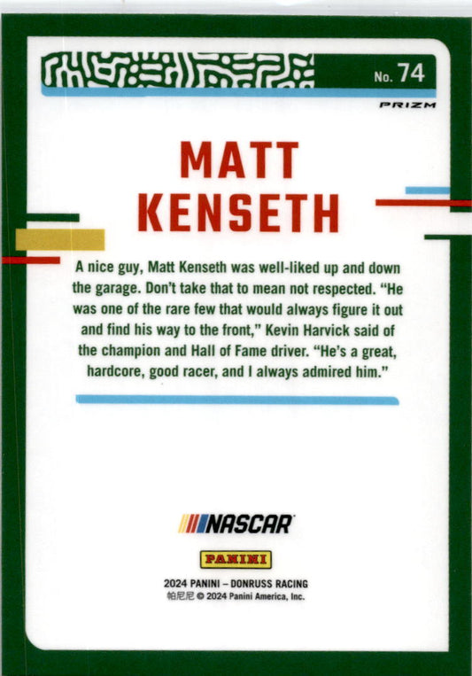 2024 Donruss Optic Racing Blue Velocity #74 Matt Kenseth