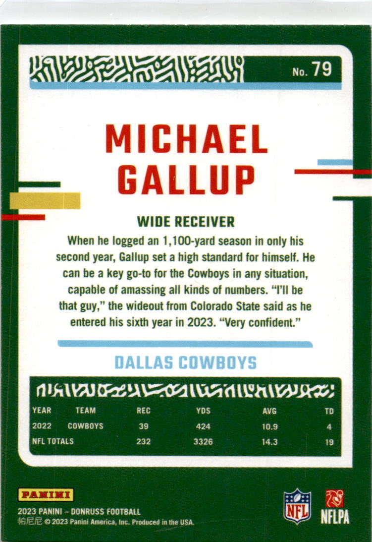 2023 Donruss #79 Michael Gallup Dallas Cowboys