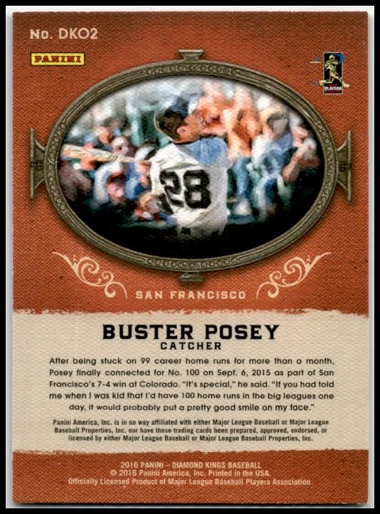 2016 Panini Diamond Kings DK Originals #DKO2 Buster Posey San Francisco Giants