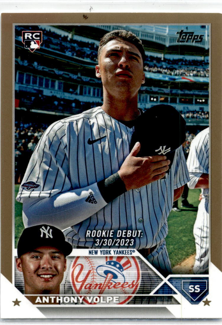 2023 Topps Update Gold #US77 Anthony Volpe #/2023 New York Yankees