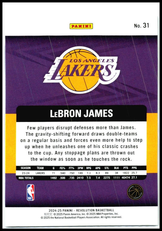 2024-25 Panini Revolution #31 LeBron James Los Angeles Lakers