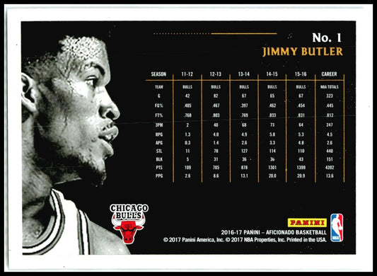 2016-17 Panini Aficionado #1 Jimmy Butler Chicago Bulls
