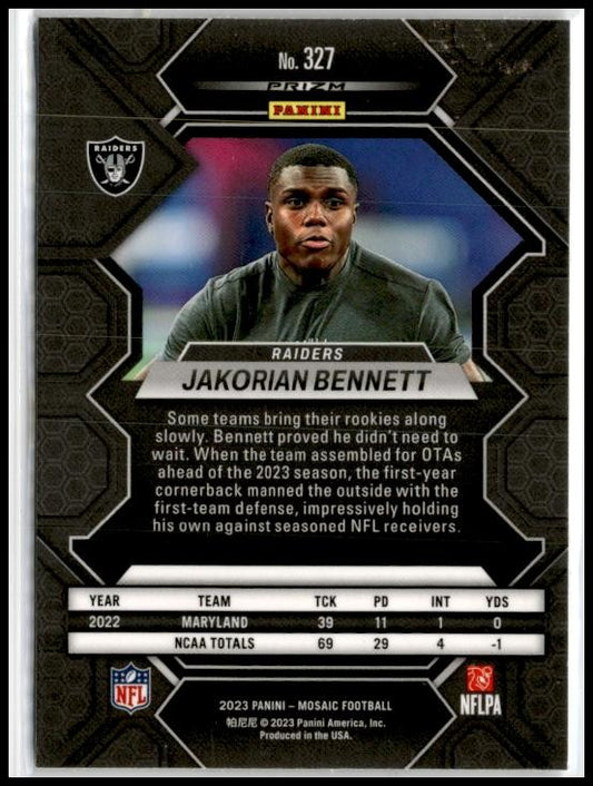 2023 Panini Mosaic #327 Jakorian Bennett Rookie Las Vegas Raiders