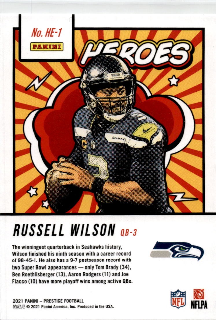 2021 Panini Prestige Heroes #HE-1 Russell Wilson Seattle Seahawks