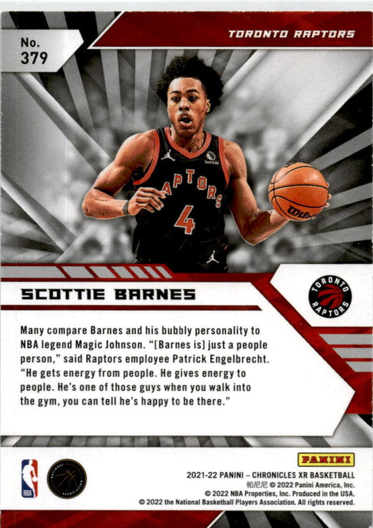 2021-22 Panini Chronicles #379 Scottie Barnes Toronto Raptors