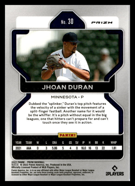 2022 Panini Prizm Red/White/Blue #30 Jhoan Duran