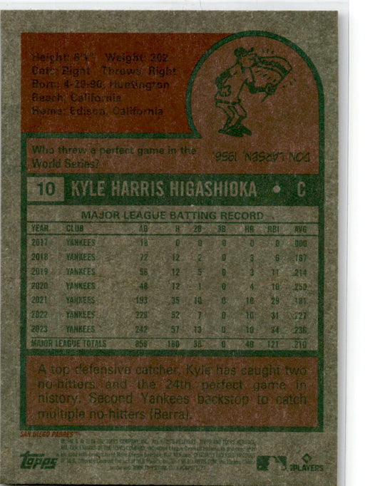2024 Topps Heritage Chrome Purple Refractor #10 Kyle Higashioka San Diego Padres