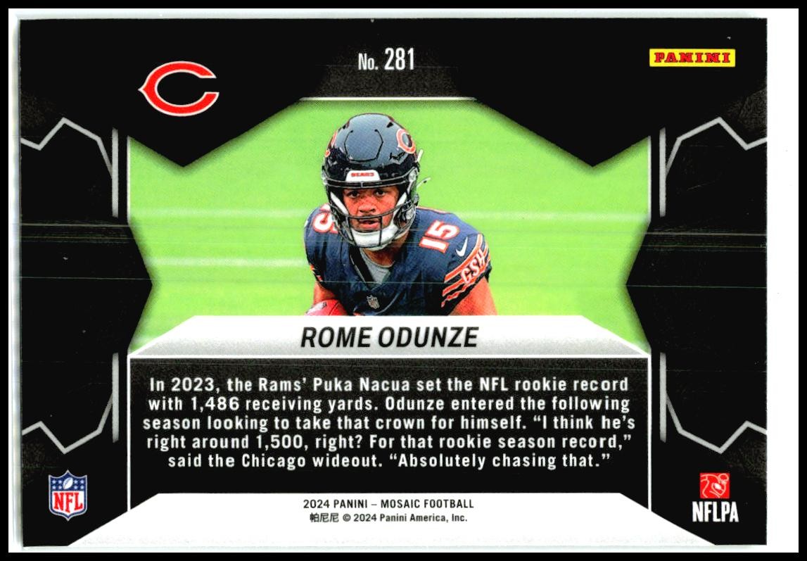 2024 Panini Mosaic #281 Rome Odunze Chicago Bears