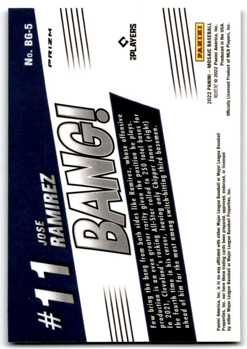 2021 Panini Mosaic Green Bang! Jose Ramirez Cleveland Indians #BG-5