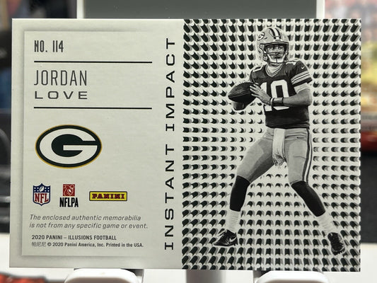 2020 Illusions Jordan Love Instant Impact 2 Color Patch /25 Green Bay Packers