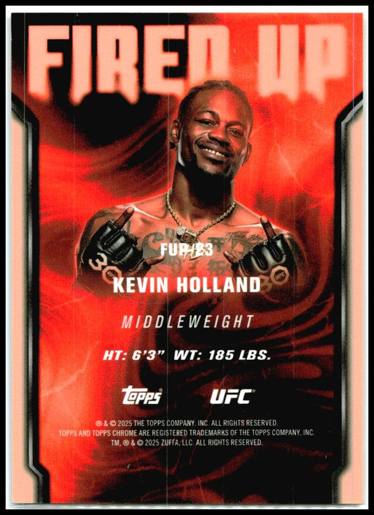 2025 Topps Chrome UFC Fired Up Red, White & Blue #/88 #FUP-23 Kevin Holland