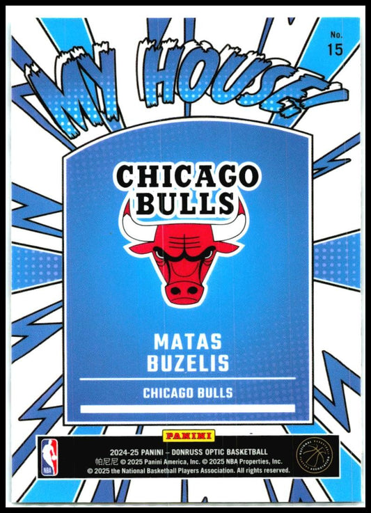 2024-25 Donruss Optic My House #15 Matas Buzelis Chicago Bulls