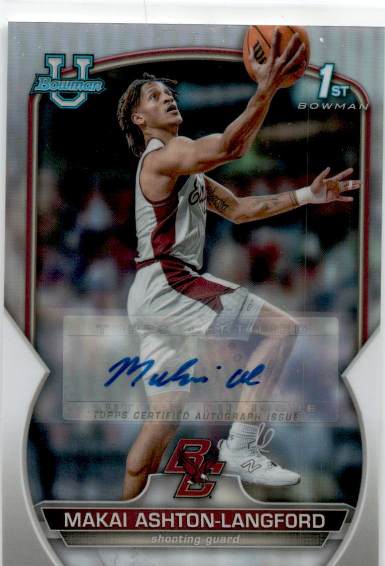 Bowman Chrome University Refractor #21 Makai Ashton-Langford Auto BC /499