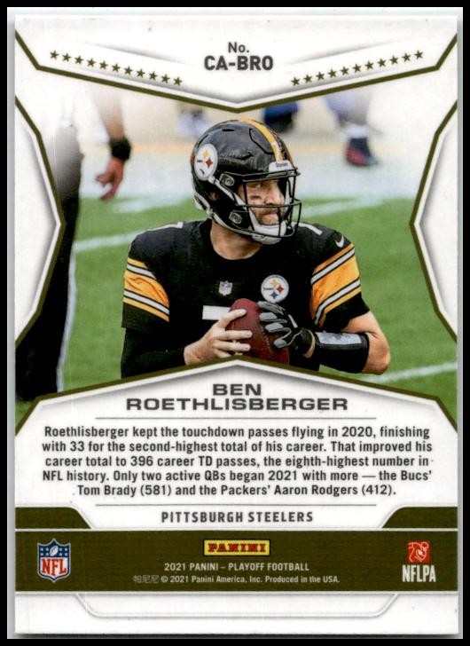 2021 Panini Playoff Call to Arms Silver #CA-BRO Ben Roethlisberger Steelers