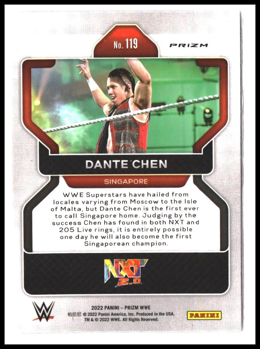 Dante Chen #119 2022 Panini Prizm WWE Silver Rookie RC