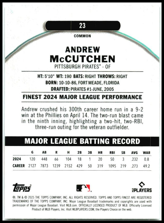 2025 Topps Finest Checkerboard #23 Andrew McCutchen