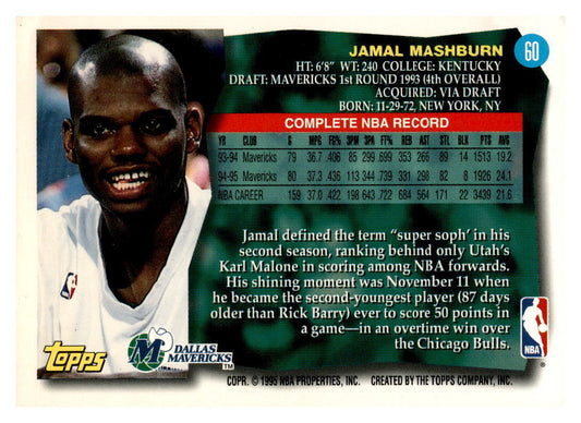 1995 Topps #60 Jamal Mashburn