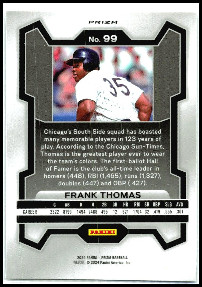 2024 Panini Prizm Silver Prizms #99 Frank Thomas Chicago White Sox