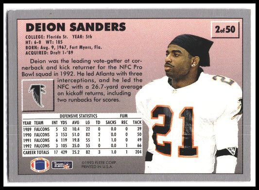 Deion Sanders #385 1993 Fleer