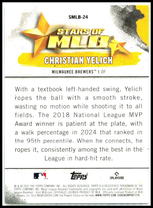 2025 Topps Stars of MLB #SMLB-24 Christian Yelich Milwaukee Brewers