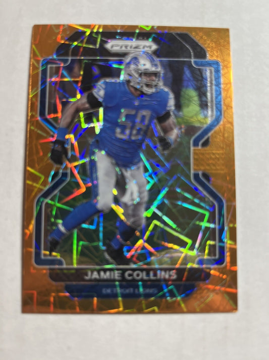 2021 Panini Prizm Orange Lazer 152Jamie Collins Detroit Lions