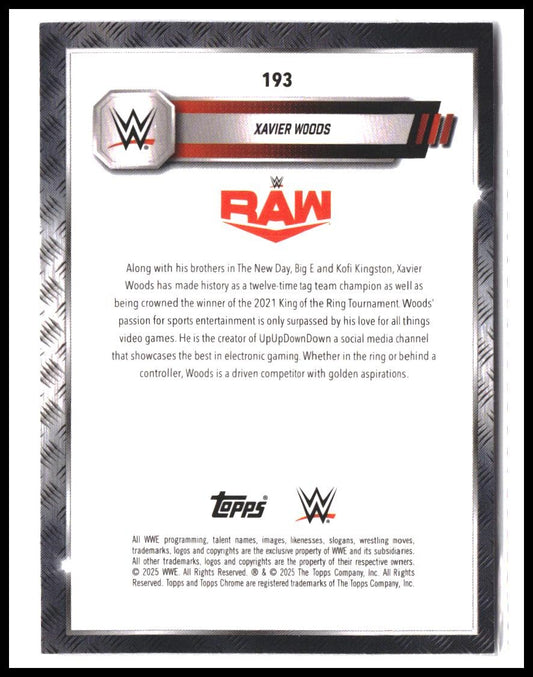 Xavier Woods #193 2025 Topps Chrome WWE