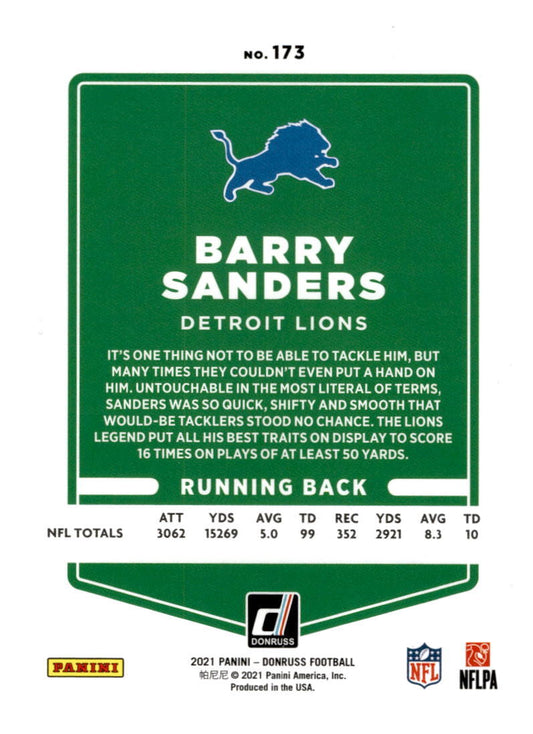 2021 Donruss #173 Barry Sanders