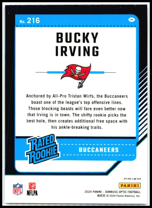 2024 Donruss Optic Blue Hyper #216 Bucky Irving Tampa Bay Buccaneers