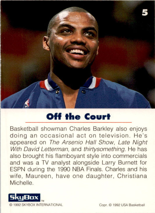 1992 SkyBox USA #5 Charles Barkley USA